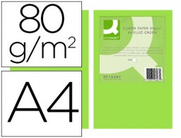 500h papel fotocopiadora Q-Connect A4 80g/m² color verde neón